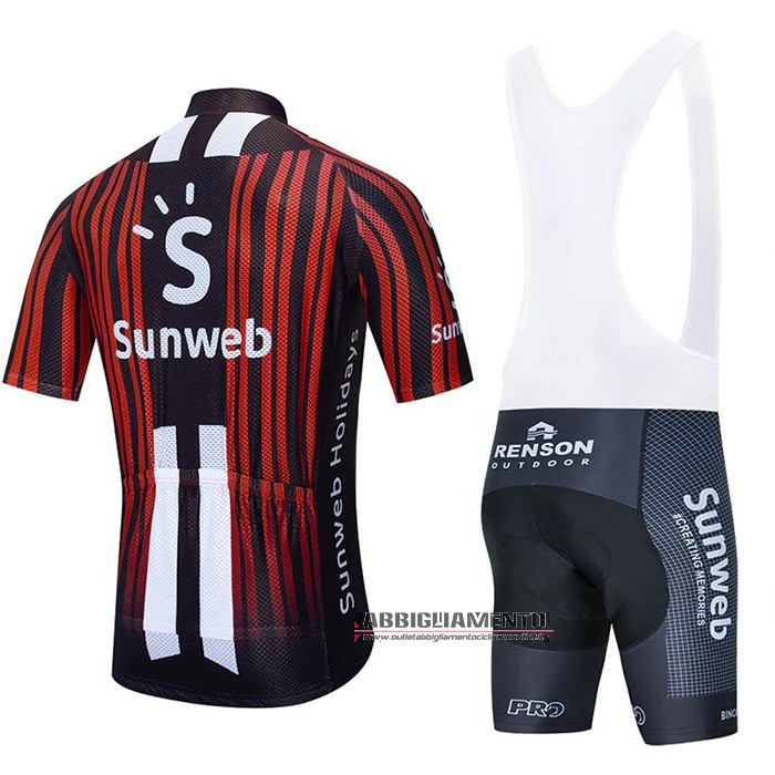 Abbigliamento Sunweb 2020 Manica Corta e Pantaloncino Con Bretelle Nero Rosso - Clicca l'immagine per chiudere